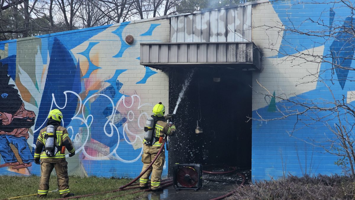 Fire fighters attend fire in Kingston.