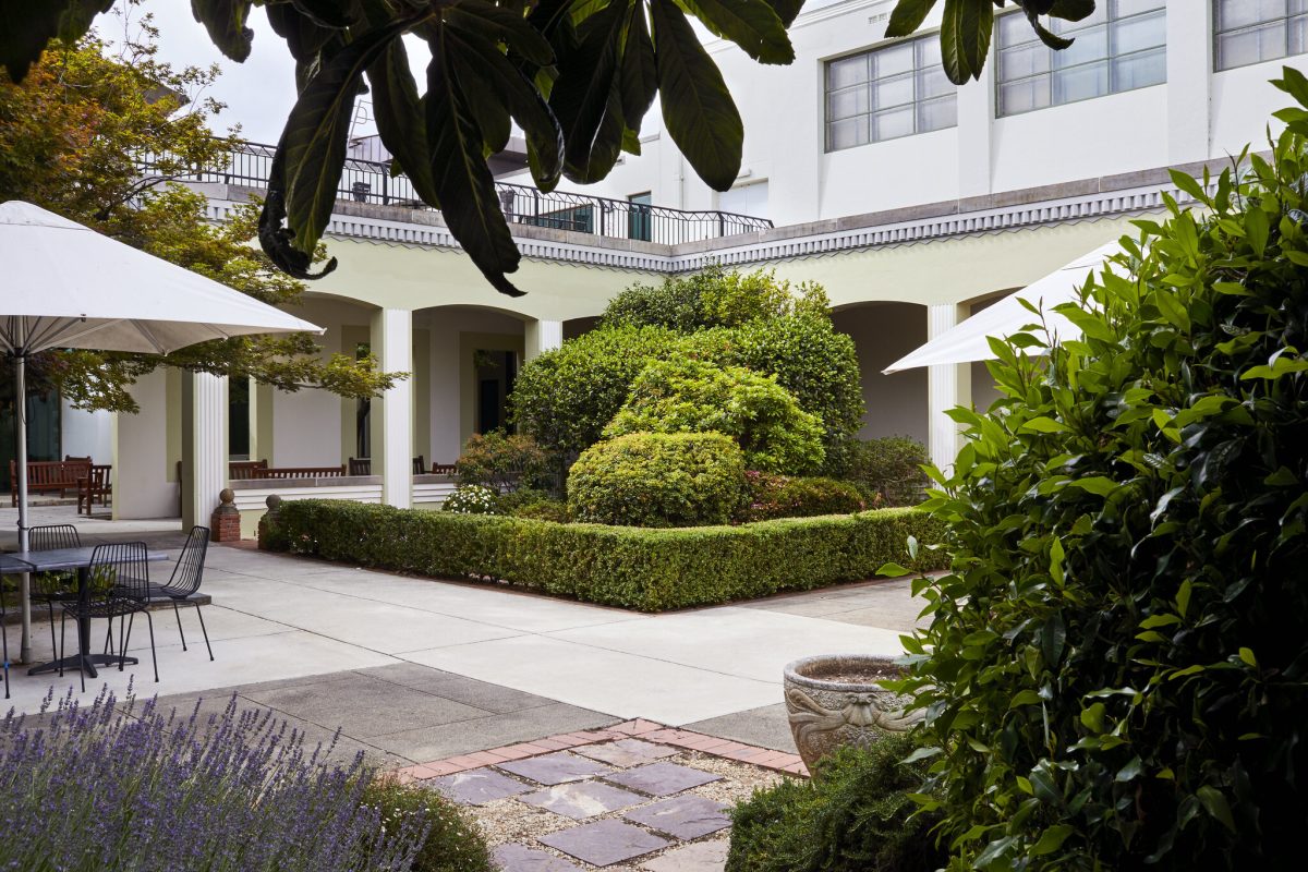 Courtyard of old building.