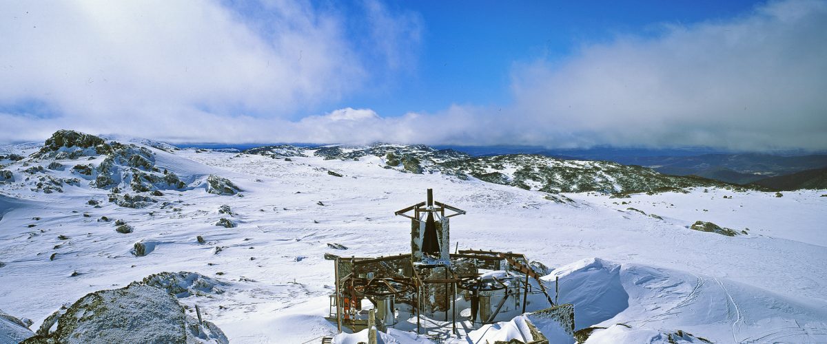 ruins of a snow chairlift station