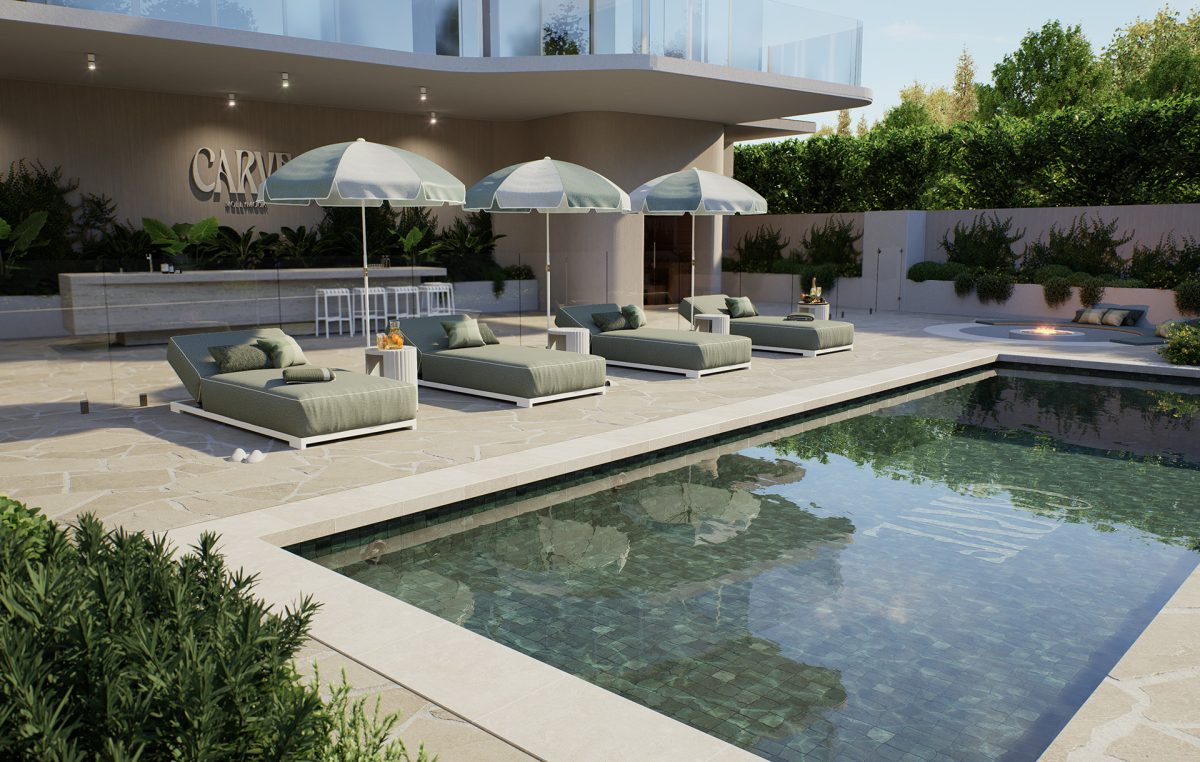 Digital render of Carve Mollymook pool