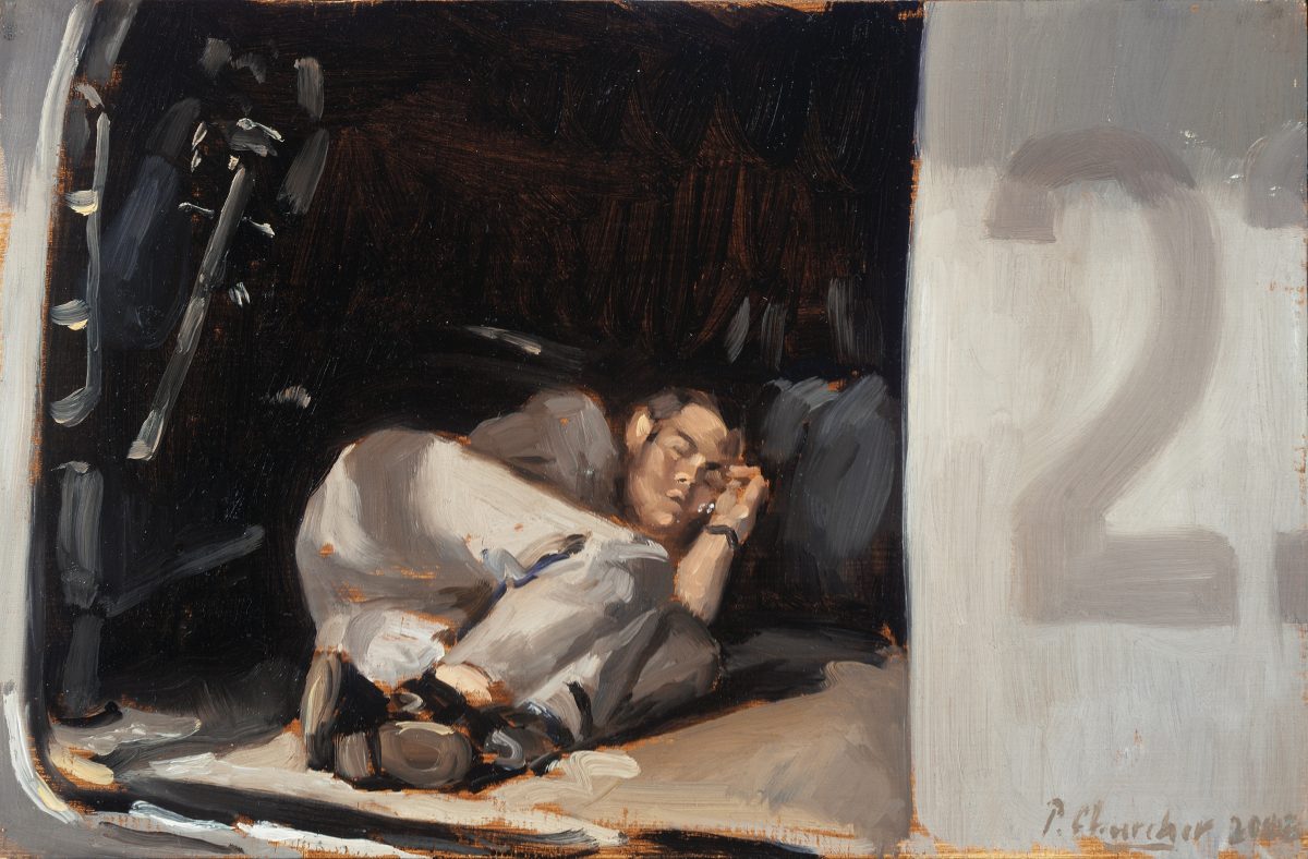 Painting of a sleeping figure