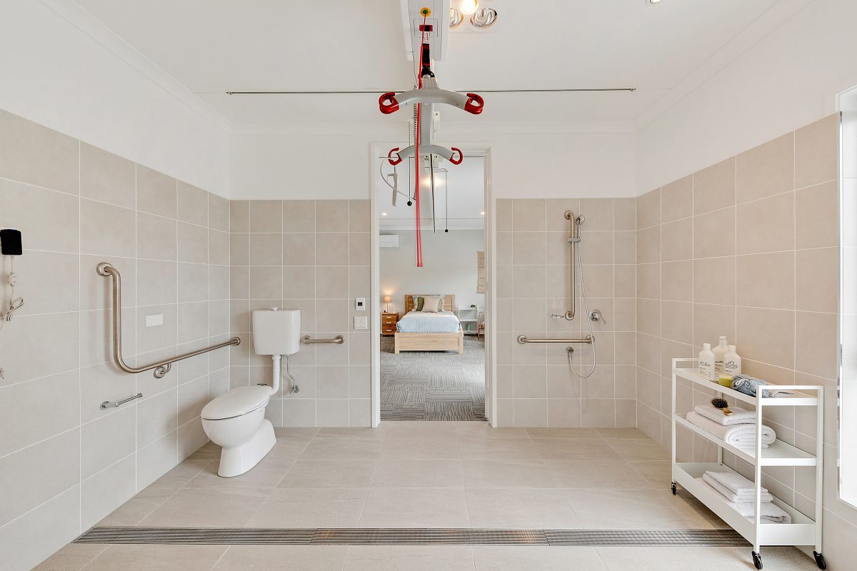 Bathroom with disability equipment