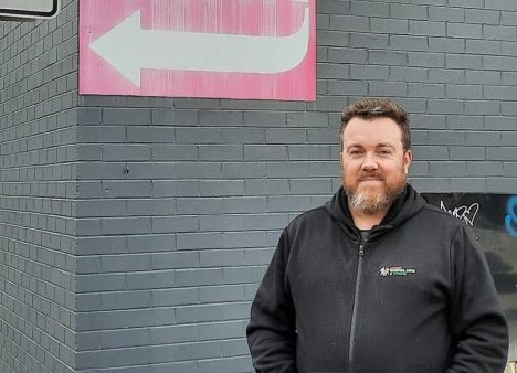 man standing outside