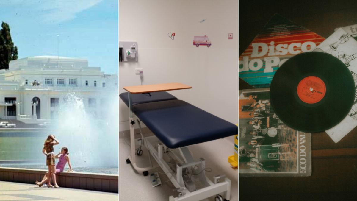 Old Parliament House fountain, Walk-in Centre bed, records