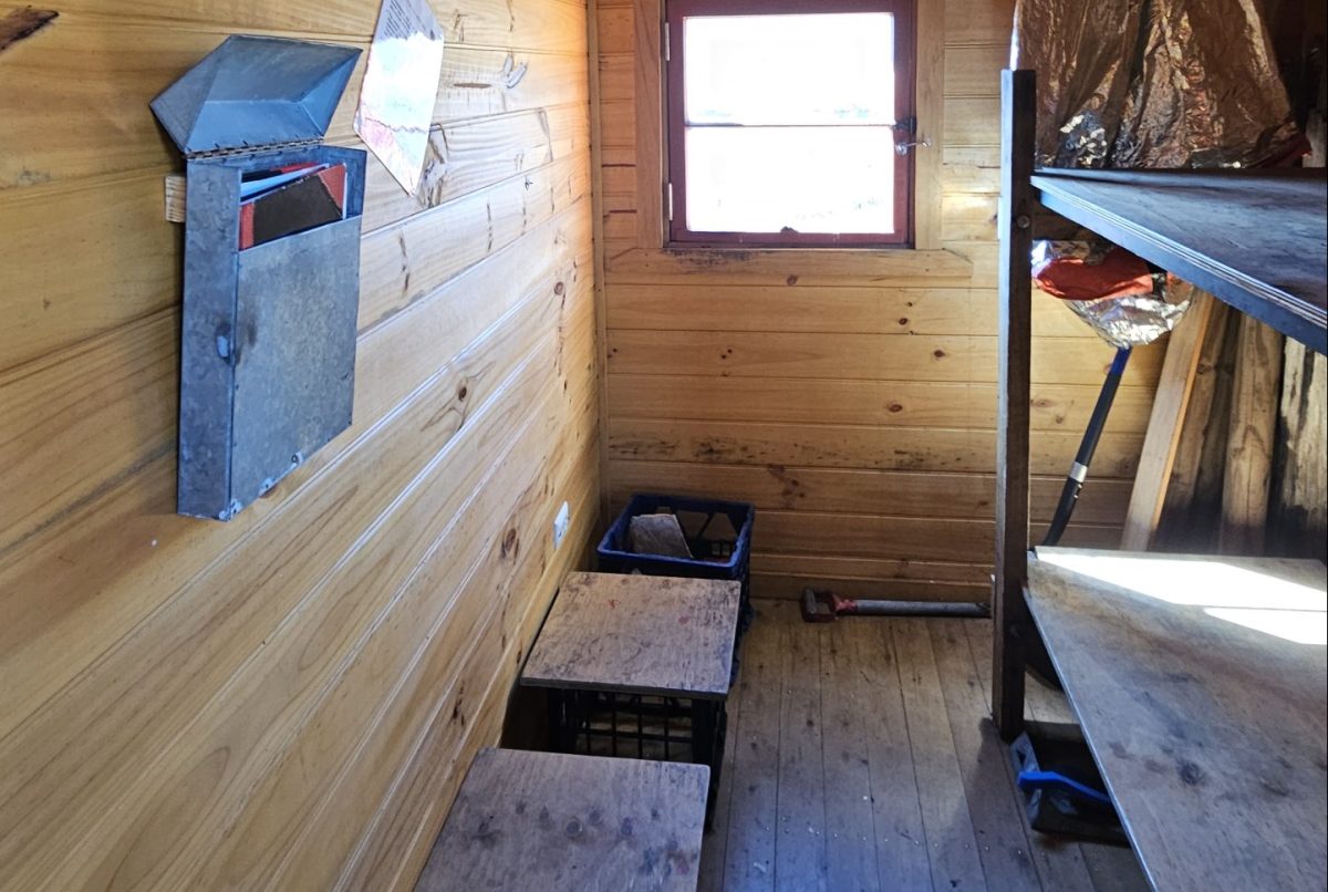 Inside Cootapatamba hut, an isolated emergency hut