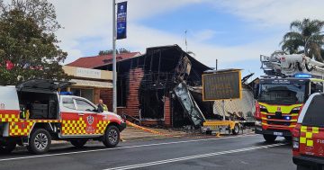 Fire destroys two businesses on Moruya's main street