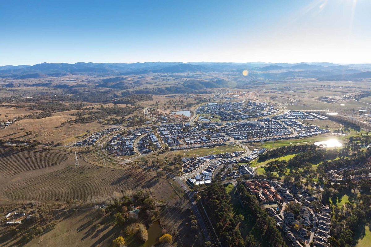 birds-eye view of Ginninderry
