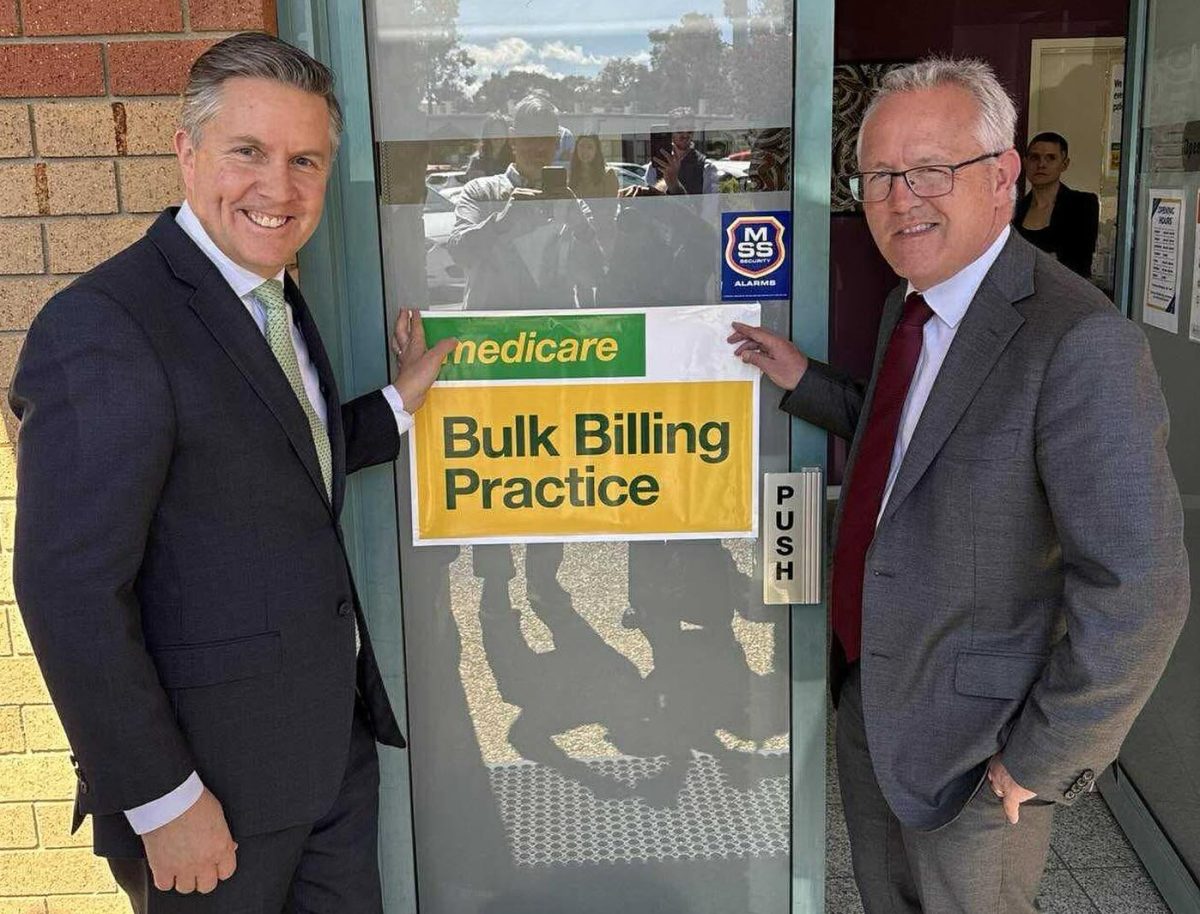 Health Minister Mark Butler with Member for Bean David Smith