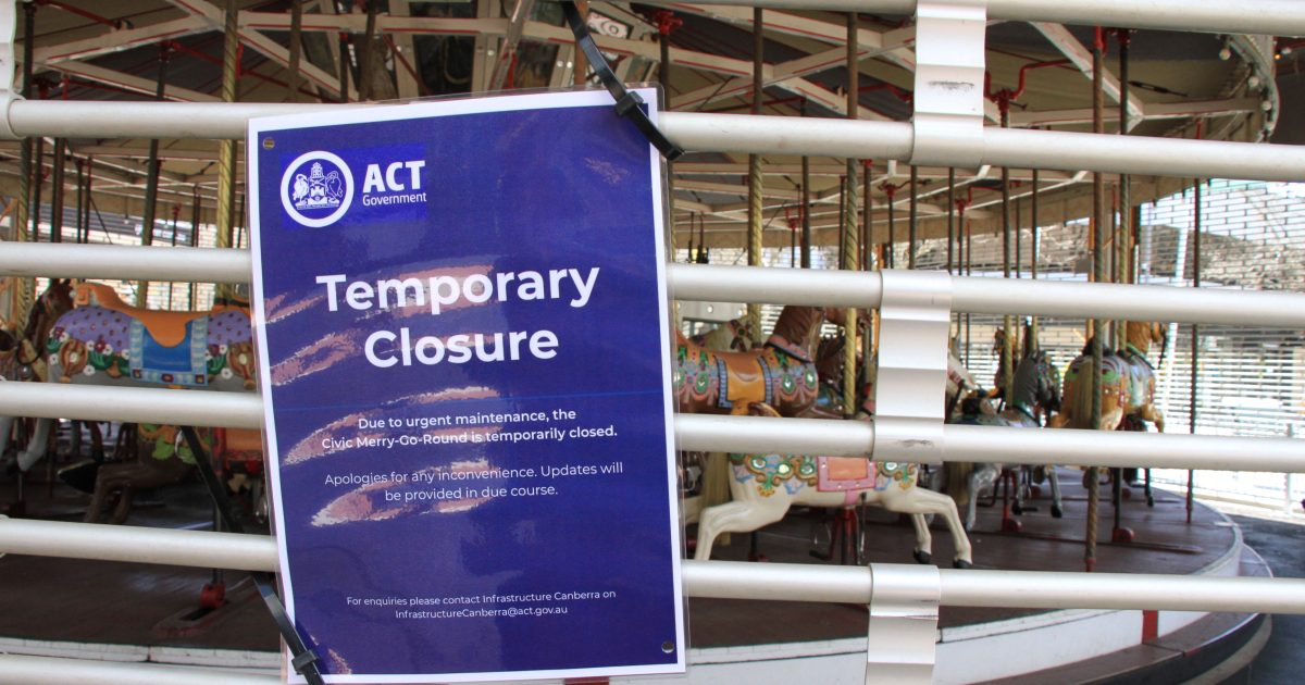 Civic’s iconic carousel temporarily halts operations as public safety concerns prompt urgent repairs | Region Canberra