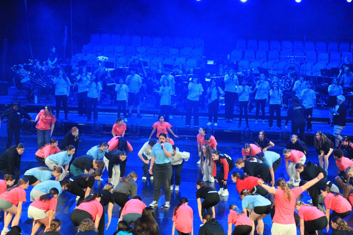 students rehearsing
