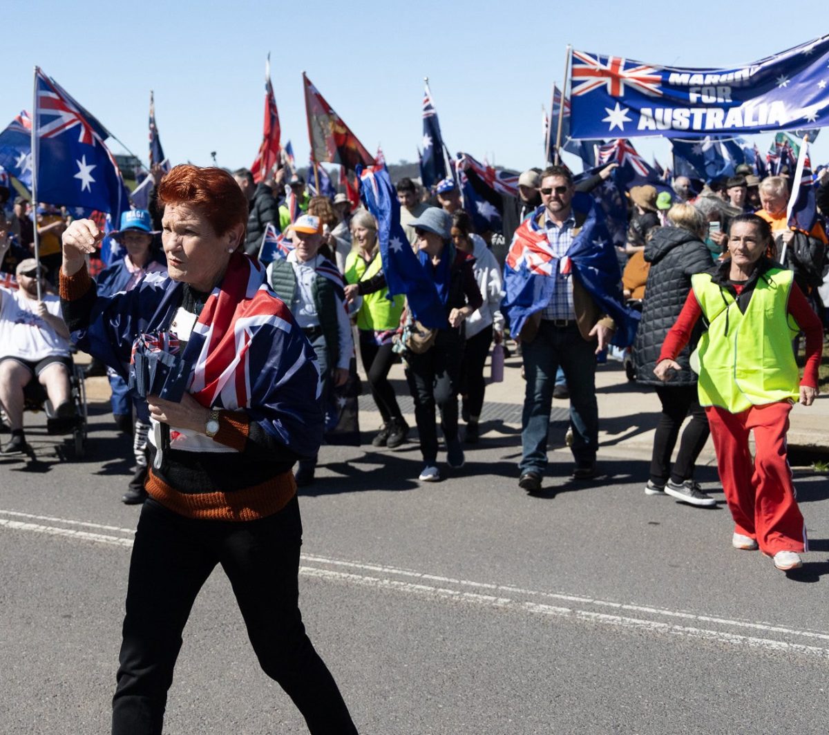 Pauline Hanson at the March for Australia Rally 31 August 2025
