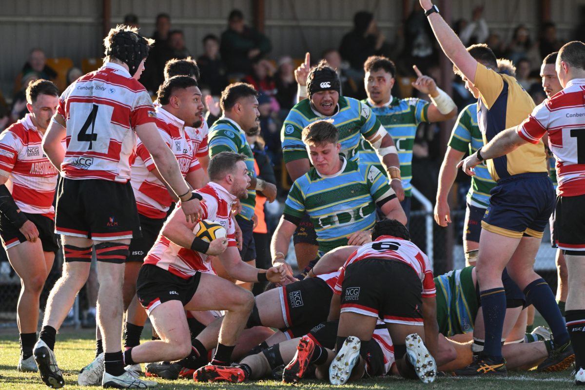 Try time for Uni-Norths Owls in their grand final victory over the Vikings. Photo: Brumbies Rugby.