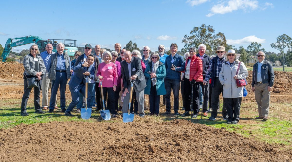 people at a sod-turning ceremony