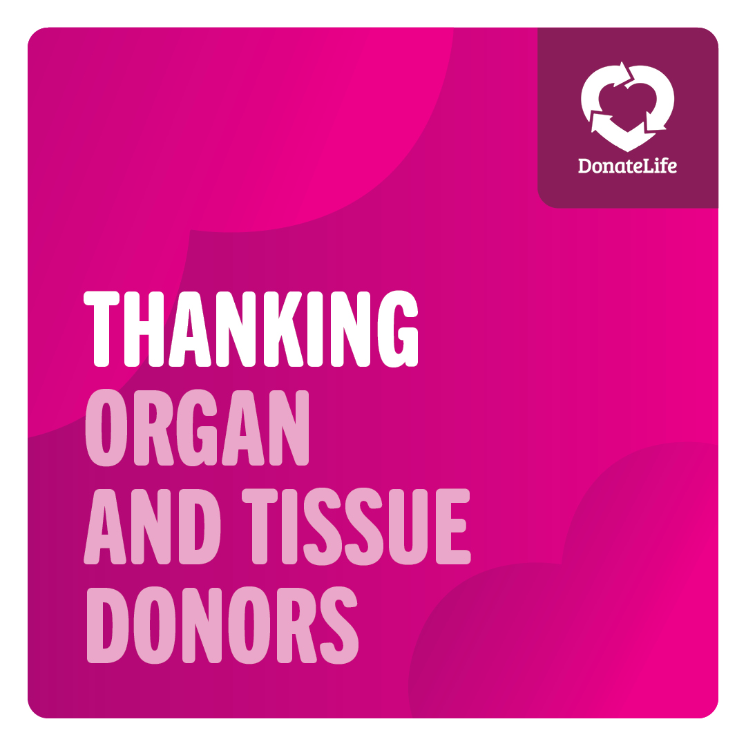 Thanking Organ and Tissue Donors event poster