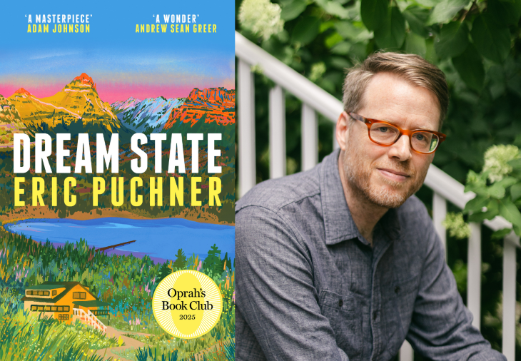 Book cover for Dream State and headshot of author Eric Puchner
