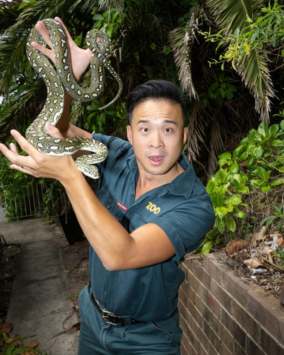 man with a snake