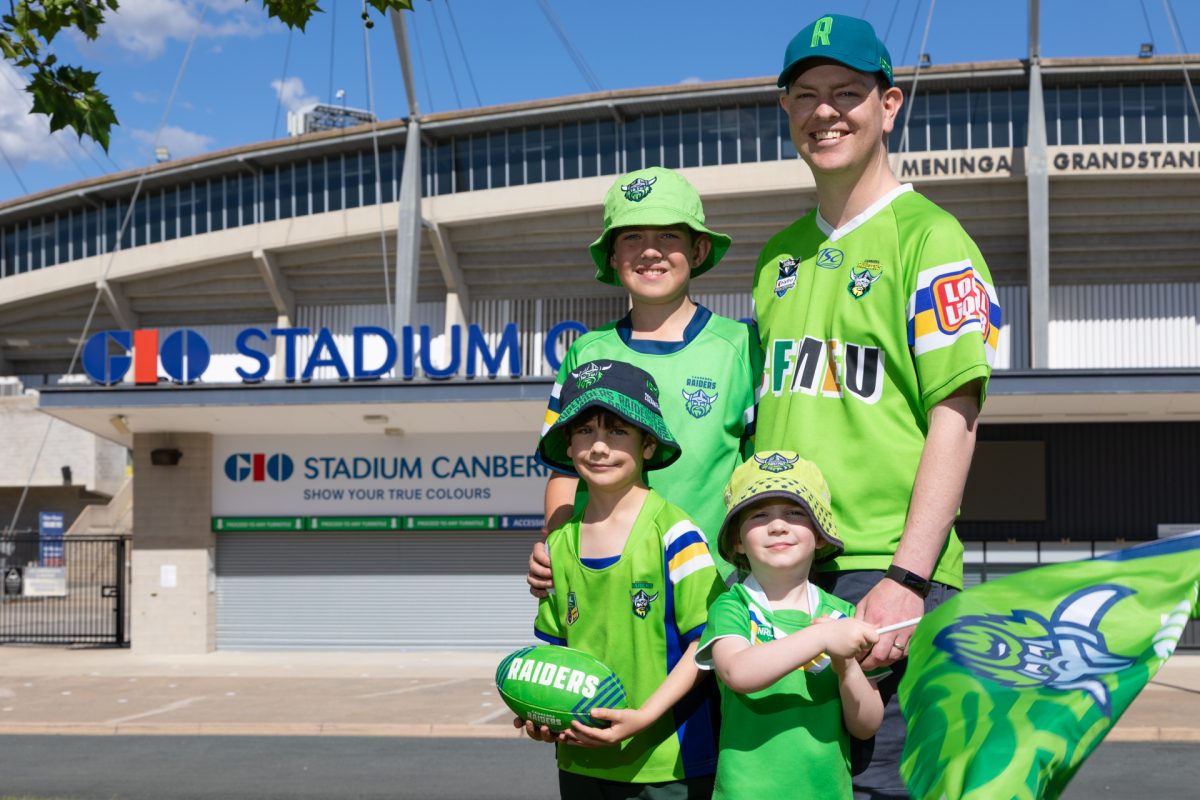 Raiders fans outside GIO stadium