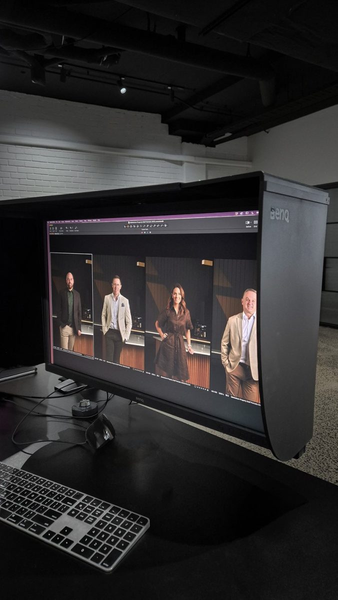photos on a screen