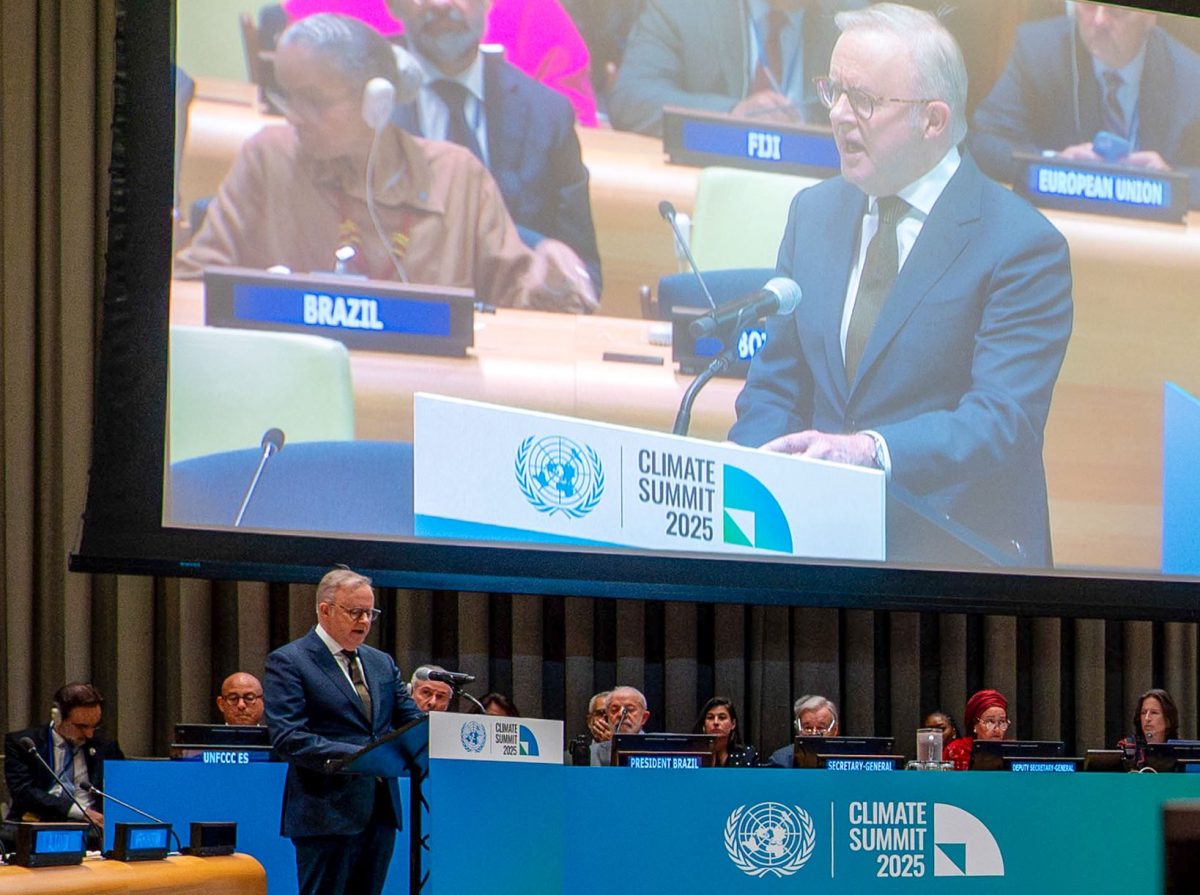 Anthony Albanese at the Climate Summit 2025 in September 2025
