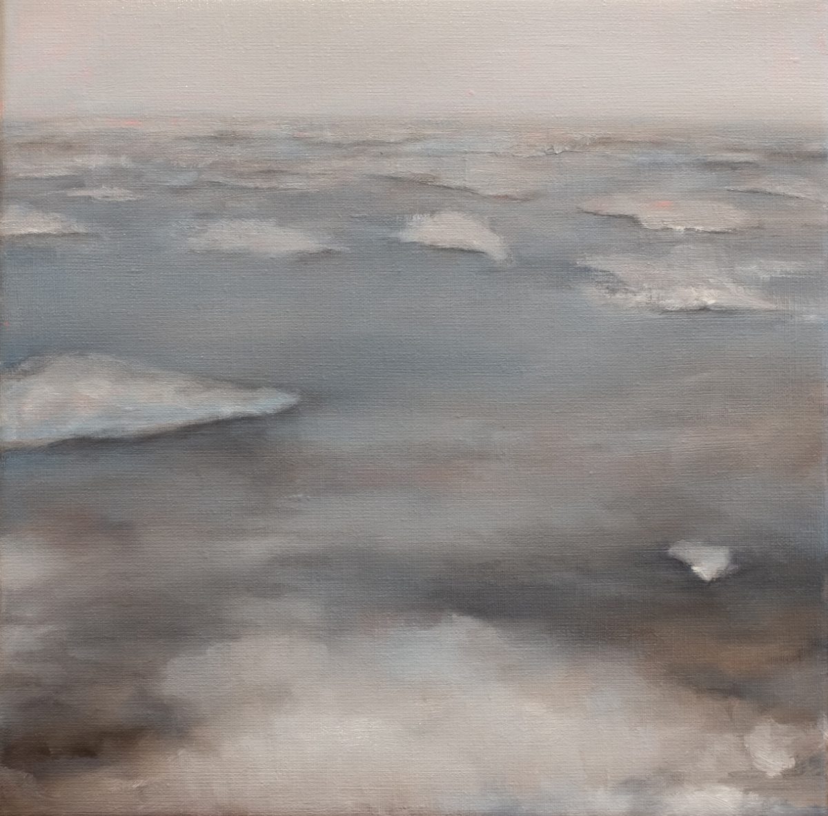 Painting of ice floating on water