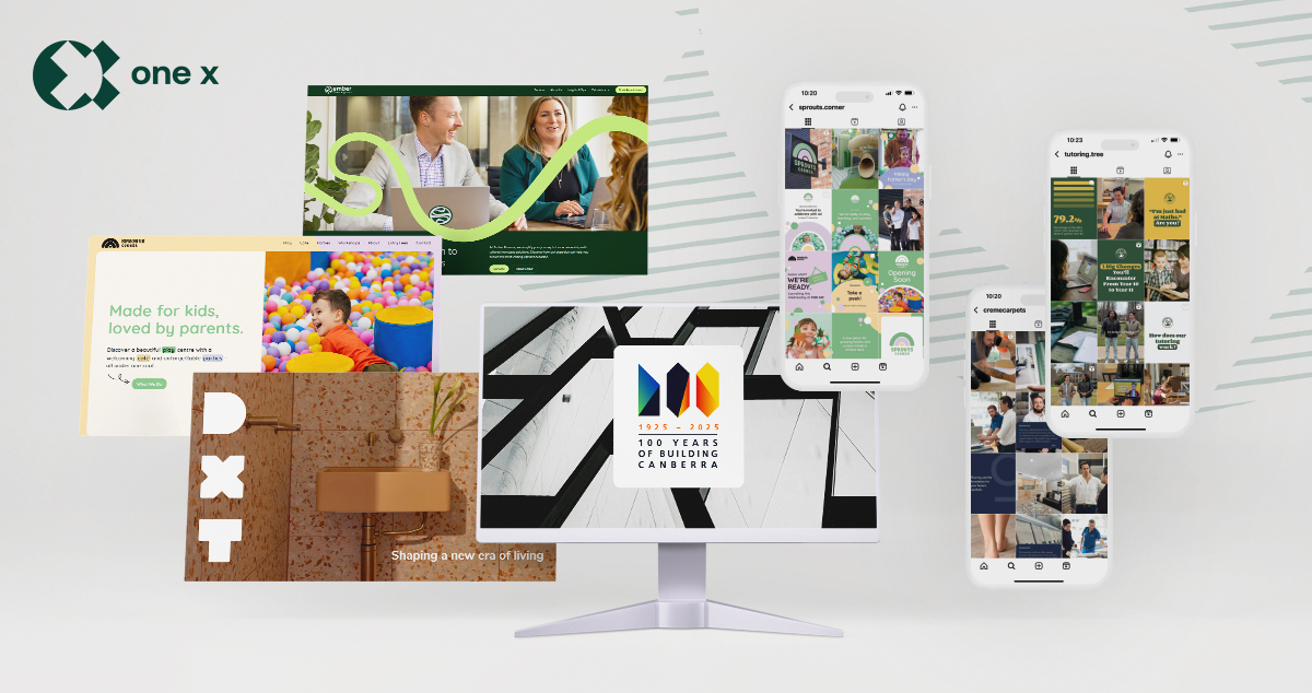 screenshots of graphic design and marketing material