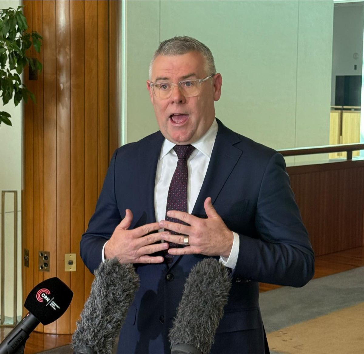 Murray Watt at a press conference