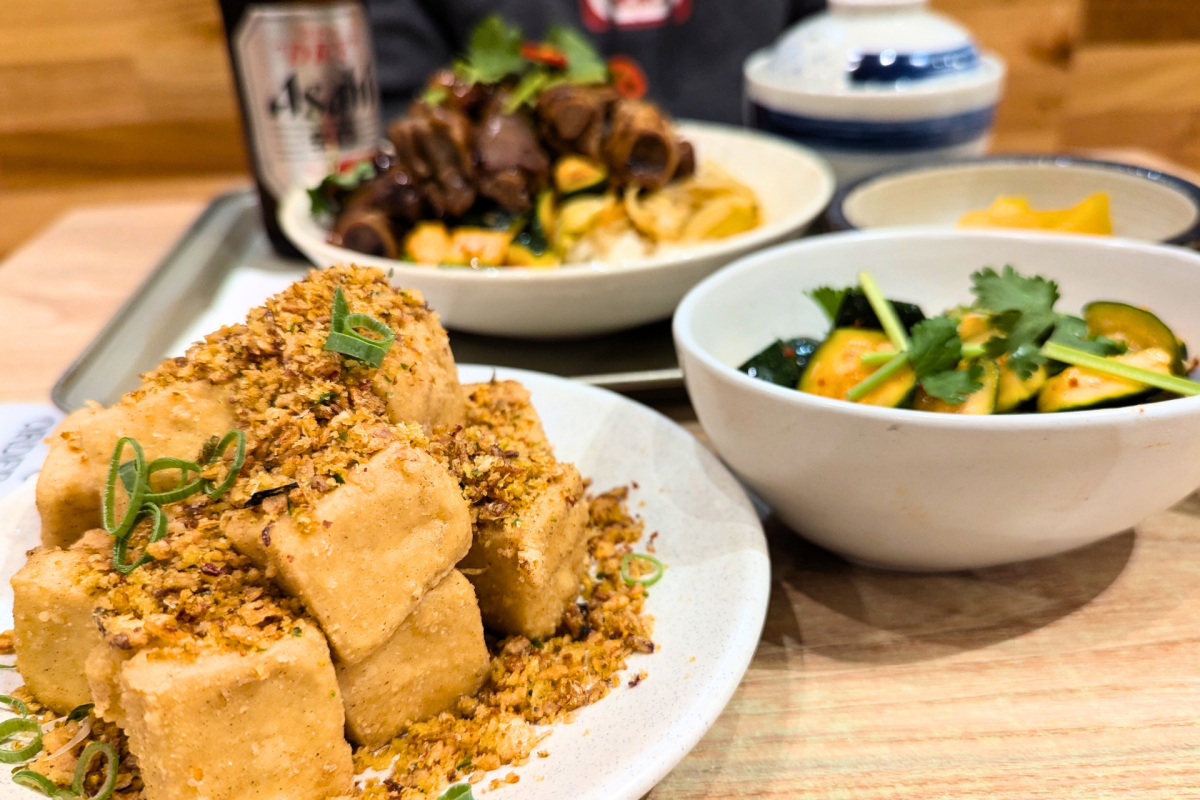Salt and Pepper tofu with a range of Chinese dishes.