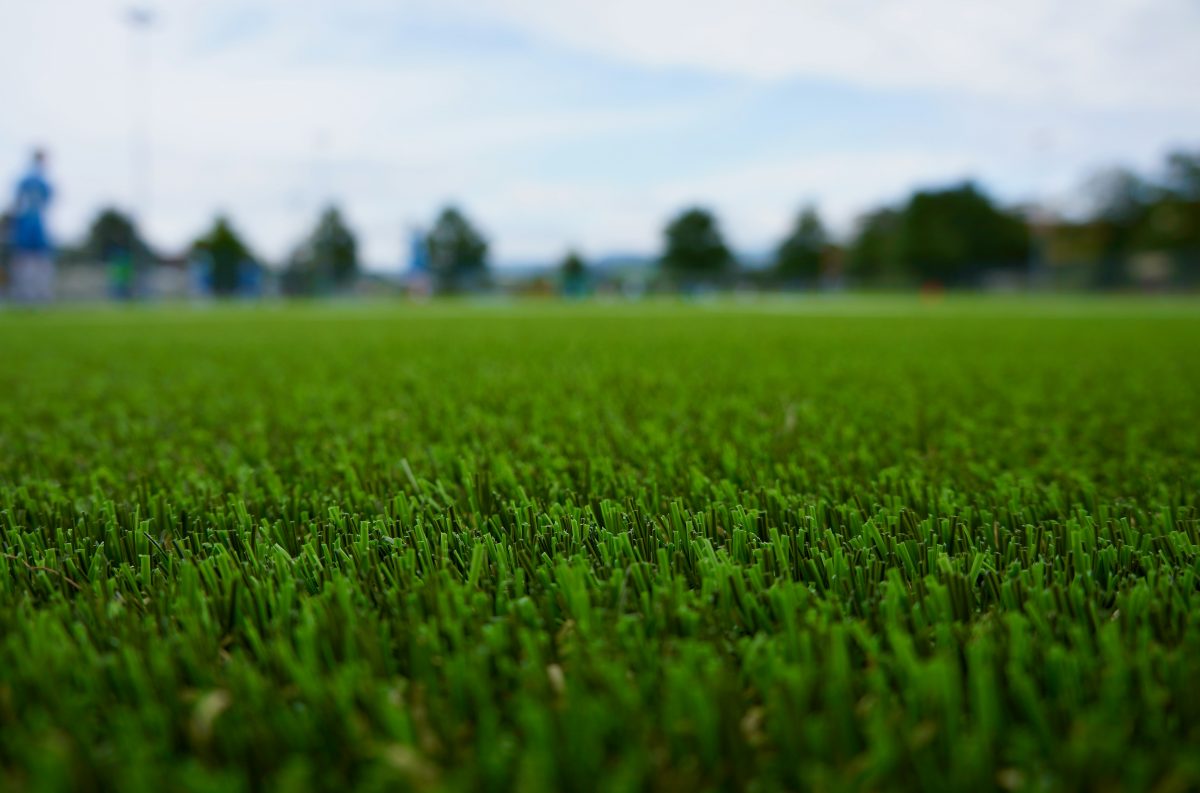 A close-up photo of artificial turf