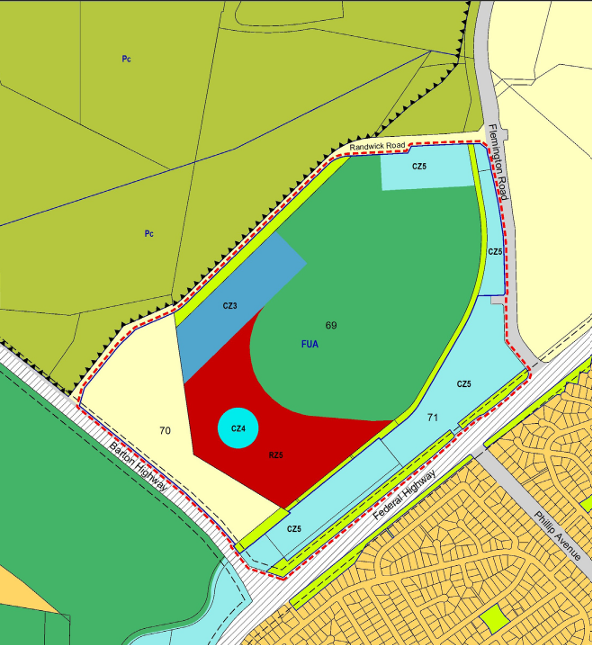 map of proposed rezoning