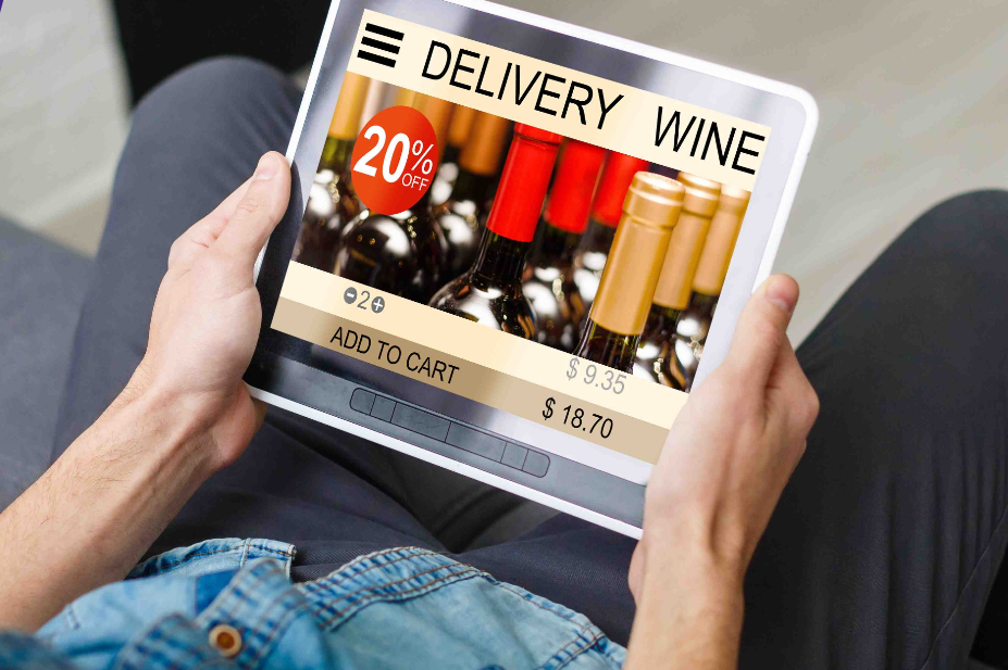 person ordering alcohol online