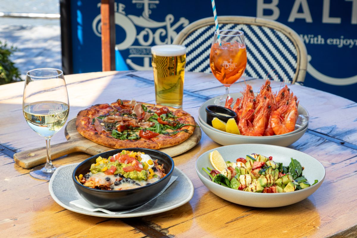 A spread of food at The Dock.