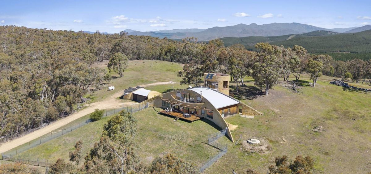 aerial shot of house