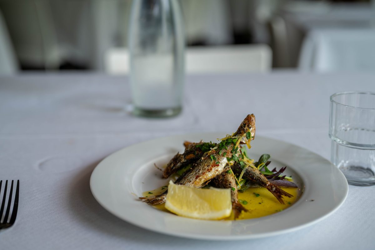 Sardines, grilled Portuguese-style.