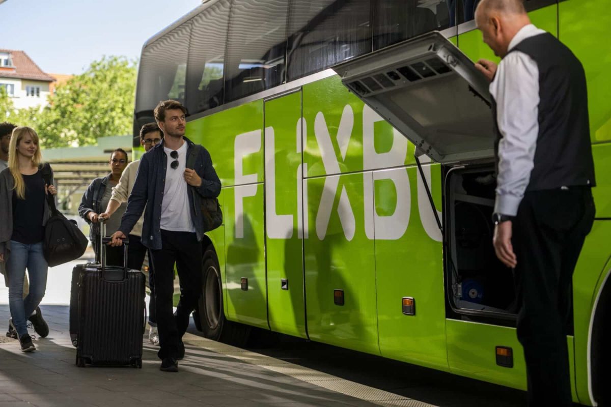 FlixBus coach with passengers