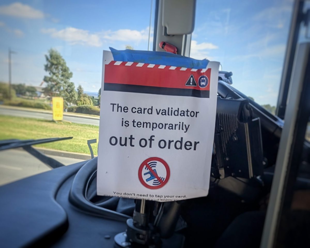 sign in a bus