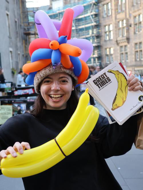 Distributing flyers during Edinburgh Fringe to help afford being there!