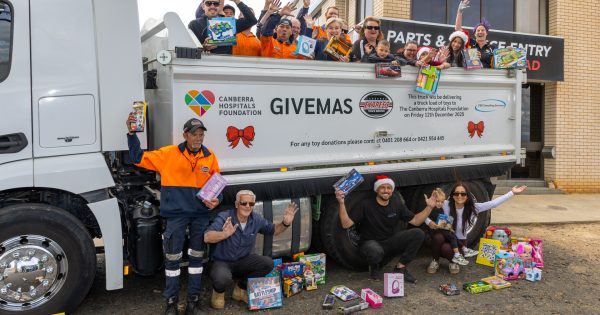 Ho, ho, ho! It's off to Canberra Hospital with a truckload of toys we go
