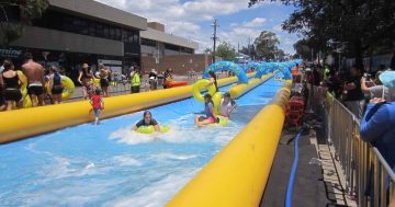 It's 10 years since this Belconnen street turned into a giant water slide