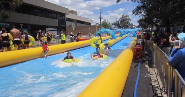 It's 10 years since this Belconnen street turned into a giant water slide