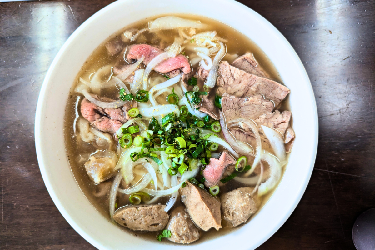 Bowl of beef noodle soup