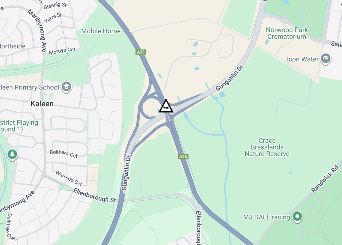 A map showing where the crash occurred