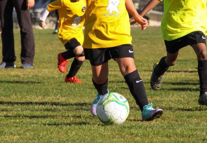 unidentified shot of soccer player's legs