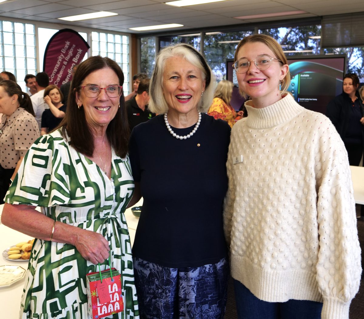 three women standing