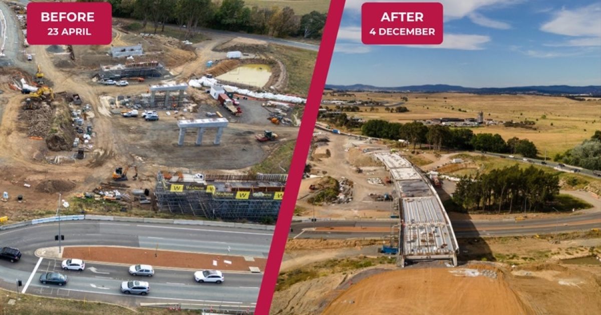 Road works force alternative route on Monaro Highway, Coppins Crossing closure