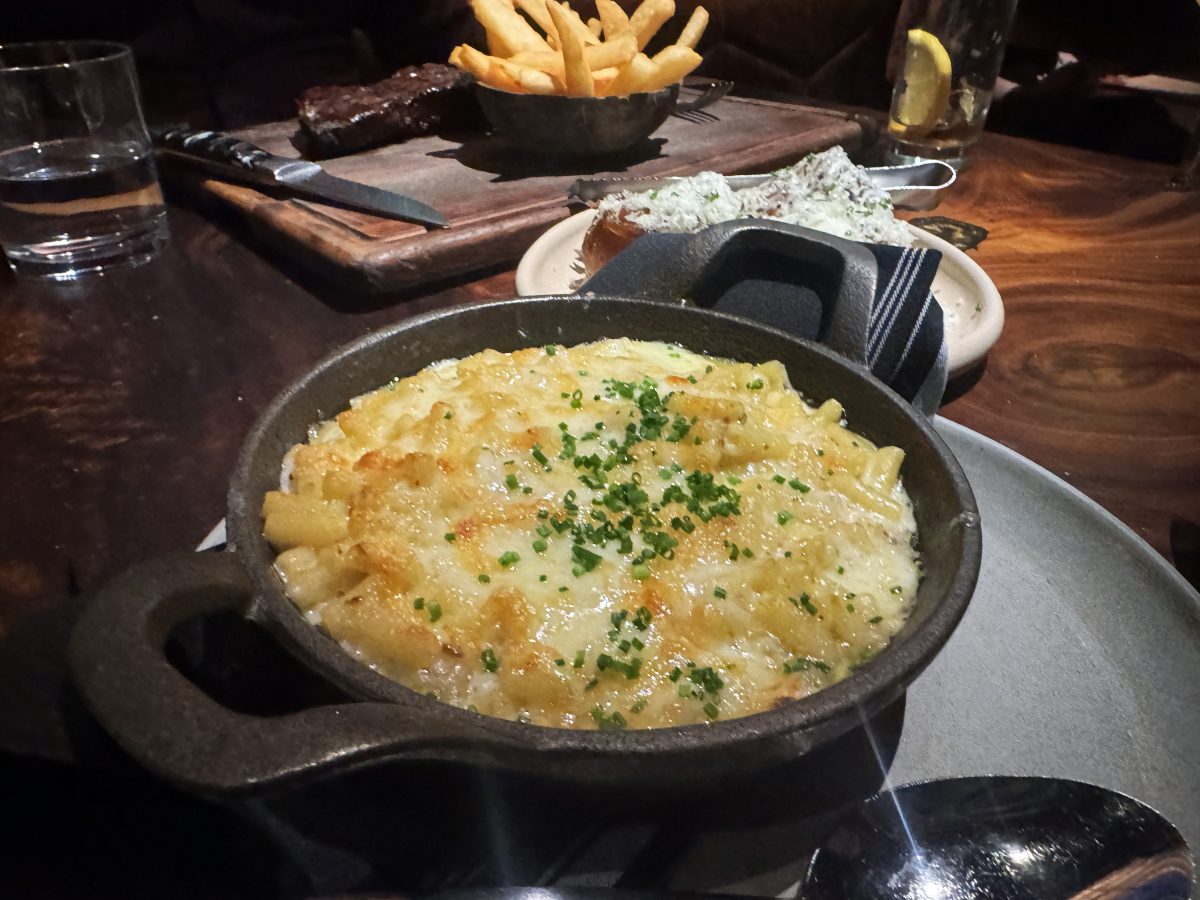 Truffle mac and cheese dish.