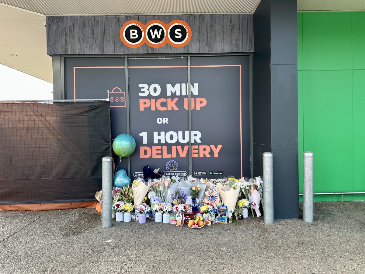 Flowers outside Mawson BWS