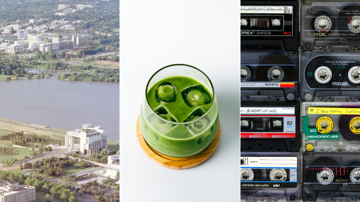 Canberra city, matcha, 1980s tapes