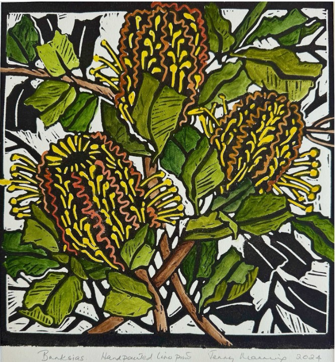 Painting of banksias