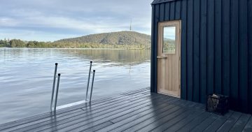 Putting Lake Burley Griffin's new floating sauna to the test