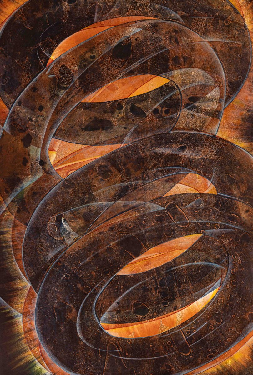 Complex coils ascending into space